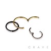 316L SURGICAL STEEL SIDE CZ HINGED SEGMENT RING FOR SEPTUM, HELIX, TRAGUS